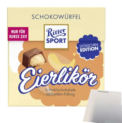 Produktbild von Ritter Sport Schokowürfel Eierlikör (176g Packung) + usy Block