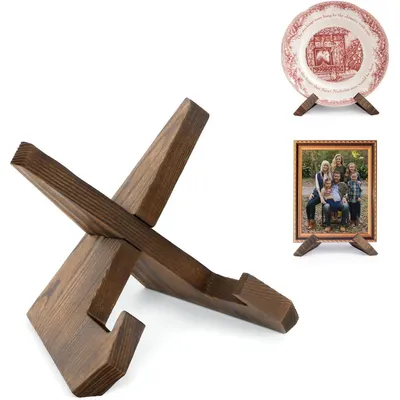 Produktbild von Tellerständer Holz 12 cm für Teller Bilderrahmen Deko Tischaufsteller 1 Stück