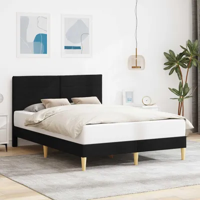 Image de Maison Exclusive - Cadre de lit avec tête de lit noir 160 x 200 cm en tissu