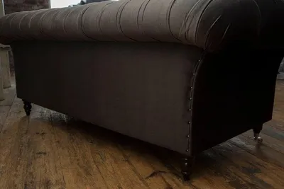 Produktbild von Design Sofa 3 Sitzer Couch Chesterfield Polster Sitz Garnitur Leder Textil Braun