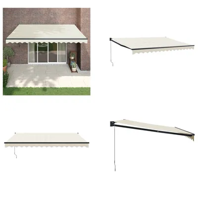 Produktbild von vidaXL Markise Einziehbar Creme 4,5x3 m Stoff und Aluminium - Einziehbare Markise - Markise - Markisen - Gelenkarmmarkise