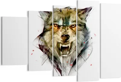 Produktbild von Bild auf Leinwand - Leinwandbild - Wolf Tier Wald - 150x100cm - Wand Bild - Wanddeko - Wandbilder - Leinwanddruck - Bilder - Kunstdruck - Wanddekoration - Leinwand bilder - Wandkunst - EG150x100-4070