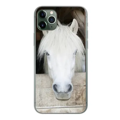 Produktbild von MuchoWow® Handyhülle Schutzhülle Hülle für iPhone 11 Pro Max Pferde - Pferdestall - Regale Silikon Softcase Handy Hülle - Schutz