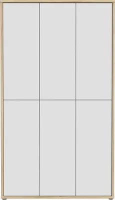 Produktbild von Forte ALICE SPRINGS Schuhschrank 100 110, moderner Schrank mit 6 Türen, 15 Einlegeböden, Holzwerkstoff, Grau mit Artisan Eiche Holzdekor, 109,2 cm breit x 191,9 cm hoch x 34,9 cm tief
