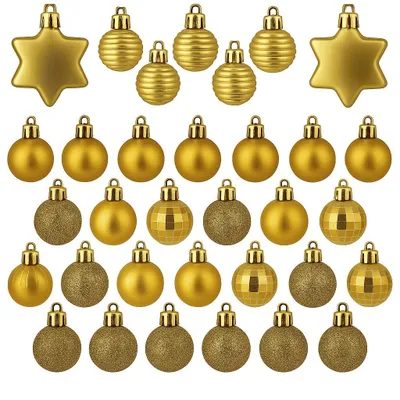 Produktbild von 132 Weihnachtskugeln Gold Christbaumkugeln Set Christbaumschmuck Baumschmuck