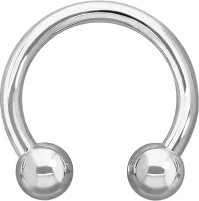 Produktbild von Ohrpiercing, Nasenpiercing, Septum Piercing 14/18 Karat Gold Hufeisenring 18 Karat | WeißGold Innendurchmesser: 8mm | Stabstärke: 1,6mm