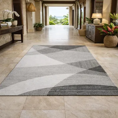 Image de Tapis lavable, motif géométrique, 120 x 160 cm