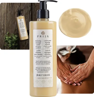 Produktbild von PRIJA Entspannende Massagelotion mit ätherischem Zypressenöl 380 ml