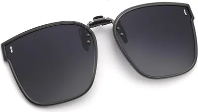 Produktbild von INF Grauer Rahmen, graue Verlaufsgläser, Clip-on-Sonnenbrille mit Etui