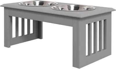 Immagine prodotto di Ciotole per cani, 2 ciotole in acciaio inossidabile, antiscivolo, 58,4 x 30,5 x 25,4 cm, grigio