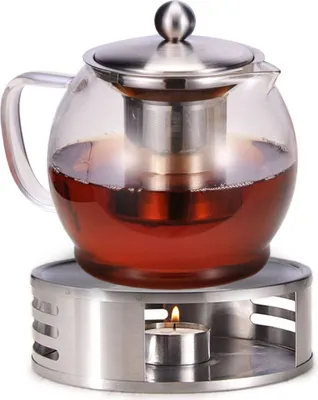 Produktbild von Teekanne Glas mit Stövchen 1,2l