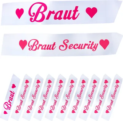 Produktbild von Oblique Unique Schärpe Braut + Braut Security Set JGA Hen Party Bride to be Herz weiß