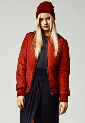Obrázek produktu pro Dámská prošívaná bunda Urban Classics Ladies Diamond Quilt Nylon Jacket burgundy - S