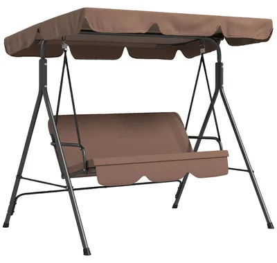 Image de Fauteuil suspendu d'extérieur, résistant aux intempéries, assise confortable, marron