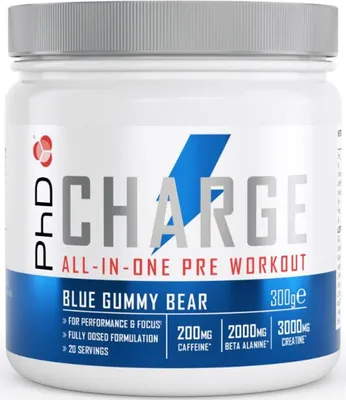 Produktbild von PhD Charge All-In-One Pre-Workout (20 serv) Blue Gummy Bear - Pre-Workout - Pre-Workout Booster
