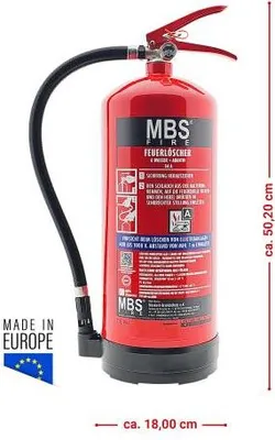 Produktbild von MBS-FIRE (OGNIO) 6L Wasser-Feuerlöscher GW-6x A/MP inkl. Halterung u. Plakette
