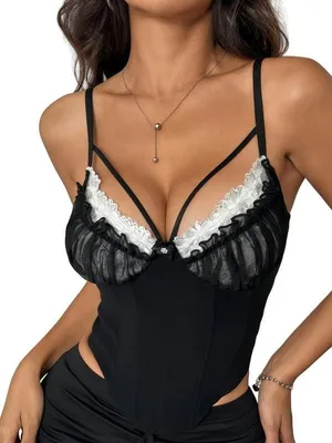Imagen del producto de Top tipo corpiño de espagueti, sensual, para mujer