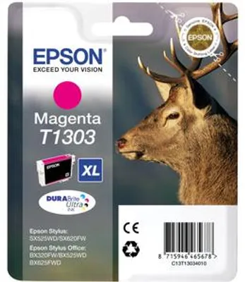 Produktbild von Epson Stag Singlepack Magenta T1303 DURABrite Ultra Ink, Magenta, Tinte auf Pigmentbasis, 1 Stück(e)
