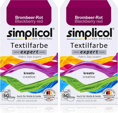 Produktbild von Simplicol Textilfarbe expert Brombeer-Rot 150g - Farbe zum Färben (2er Pack)