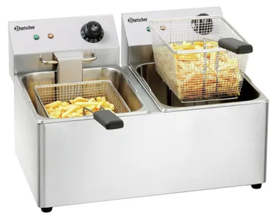 Obrázok produktu pre Bartscher SNACK IV, fritéza, 16 L, Dvojitý, Nerezová oceľ, Otočné, Samostatný