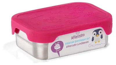 Produktbild von Affenzahn Edelstahl Brotdosen-Set pink Eule