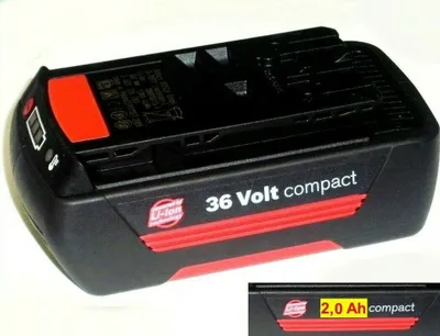 Produktbild von Bosch 2 607 336 914, Akku, Lithium-Ion (Li-Ion), 2 Ah, 36 V, Schwarz, Rot, 1 Stück(e)