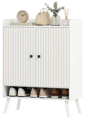 Produktbild von Schuhregal fš¹r den Flur mit verstellbaren Ablagen, offenes Fach fš¹r 15 Paar Schuhe, 75 x 35 x 97 cm, Wei?