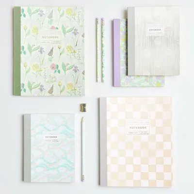 Produktbild von Notizbuch L, Blumenmuster, 80 Seiten aus Bambuspapier