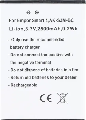 Produktbild von Akku passend für Emporia Smart 4 AK-S3M-BC Li-ion 3,7V 2500mAh 9,2Wh