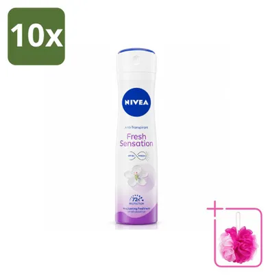 Imagen del producto de 10 aerosoles desodorantes NIVEA Fresh Sensation, 150 ml, pack ahorro, 10 unidades