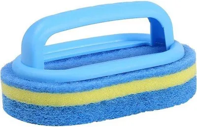 Zdjęcie produktu dla Wielofunkcyjna szczotka do szorowania do łazienki i kuchni – ręczna – 14 x 9 x 7 cm – niebieska