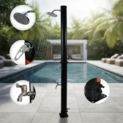 Produktbild von Solardusche 20L Schwarz Gartenbrause Fußdusche Camping Pool Regendusche Outdoor