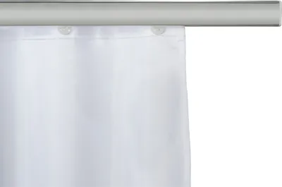 Produktbild von WENKO Teleskop-Duschvorhangschiene Mod. Era ausziehbar aus rostfreiem Aluminium zur Befestigung von Duschvorhängen ohne Bohren Chrom 75-125 x 2 x 3,5 cm
