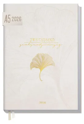 Produktbild von Business-Timer 2026 / A5 / Beige Ginkgo / Häfft-Verlag