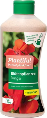 Produktbild von Blütenpflanzen- und Balkonpflanzendünger manna Plantiful 700 g für max. 700 L Gießwasser