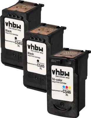 Produktbild von vhbw 3x Tintenpatronen Ersatz für Canon PG-545XL, PG-545, CL-546, CL-546XL für Drucker (Wiederaufgefüllt)