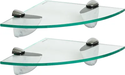 Produktbild von Harbour Housewares Eckregale aus Glas, schwebend – 20 cm – 2er-Pack