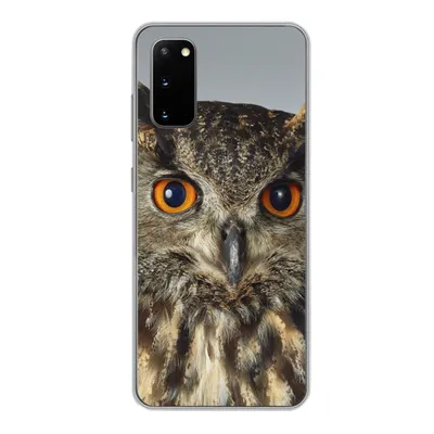 Produktbild von MuchoWow® Handyhülle Schutzhülle Hülle für Samsung Galaxy S20 Braune Eule mit hellblauem Hintergrund Silikon Softcase Handy Hülle - Bild
