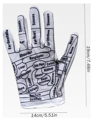 Produktbild von Reflexzonenmassage-Handschuhe mit Massagestab, weiße Massagehandschuhe zur Ermüdungslinderung