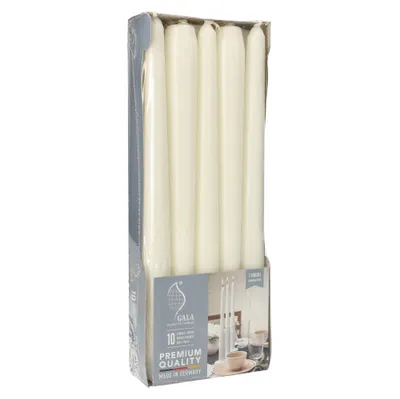 Produktbild von Papstar Leuchterkerzen, weiß, Ø 2,3 cm · 25 cm, 10 x 10 Stück