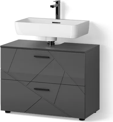 Produktbild von Waschbeckenunterschrank Livinity Ronco Anthrazit Hochglanz 80 x 58.6 cm, Model 52695