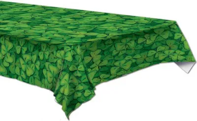 Produktbild von St-Patrick's-Day-Tischdecke Kleeblatt-Deko grün 137 x 274 cm - Einheitsgröße
