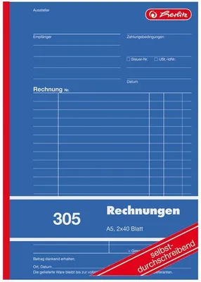 A blue form with grid lines, containing fields for invoice details and a red diagonal stripe with text.