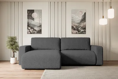 Produktbild von ALTDECOR Ecksofa mit Schlaffunktion und Bettkasten Corner Sofa Eckcouch Couch L-Form universal, links/rechts angeordnet Schlafcouch Ausziehbar Wohnlandschaft Schlafsofa KLEEA-L - 247x143x83cm Grau