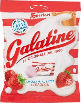 Produktbild von Galatine - Milch- und Erdbeerbonbons, Milchtabletten - 115g