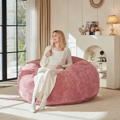 Produktbild von MODFU Sitzsack Sofa Komfortsitz 1 Sitzer formbar platzsparend Relaxsitz vielseitig nutzbar für kleine Wohnungen Rosa