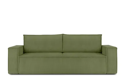Obrázek produktu pro Rozkládací pohovka Konsimo s funkcí spaní s kontejnerem na lůžkoviny s područkami "NAPI", zelená, manšestrová tkanina, loft, 244x89x101 cm