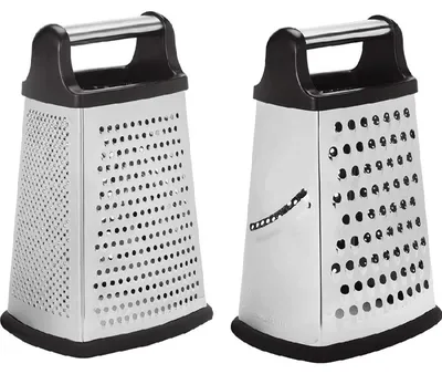 Immagine prodotto di Grattugia quadrata in acciaio inox con base e impugnatura antiscivolo