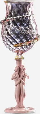 Produktbild von Casa Padrino Luxus Barock Weinglas Rosa / Gold Ø 9 x H. 27 cm - Italy