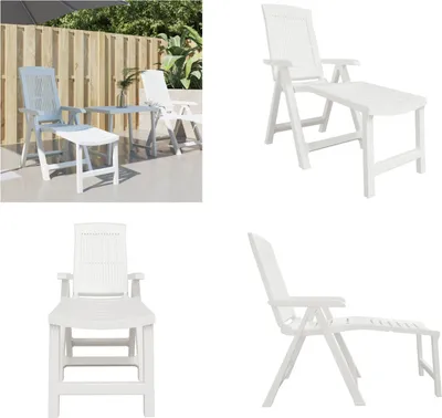 Produktbild von vidaXL Sonnenliege Weiß Kunststoff - Sonnenliege - Liegestuhl - Outdoor-Liege - Gartenmöbel